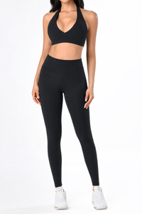 Women's Yoga Halterneck Backless Bra And Leggings Sets