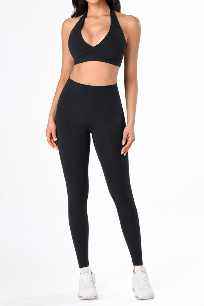 Women's Yoga Halterneck Backless Bra And Leggings Sets