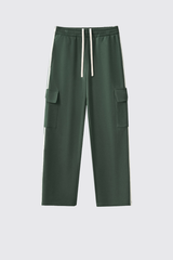 Men's 350g Color Block Stripe Pockets Straight Leg Pants