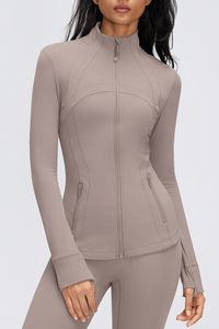 Women's Fall Stand Collar Slim Fit Breathable Sports Jacket