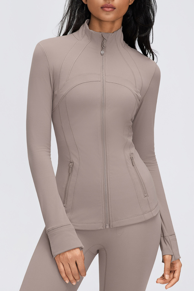 Women's Fall Stand Collar Slim Fit Breathable Sports Jacket