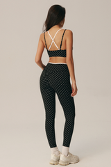 Women's Polka Dot Bra & High Waist Leggings Sport Yoga Sets
