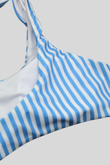 Women's Striped Color Block One Shoulder Sexy Bikini