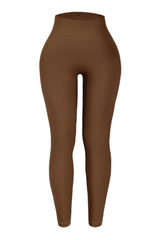 Women High-Waist Ribbed High-Waist Leggings