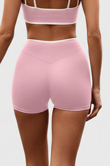 Women's Nude Mid-Waist Color Sports Shorts