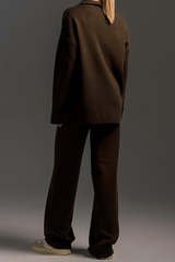 Polo-style knitted pullover shirt with long pants