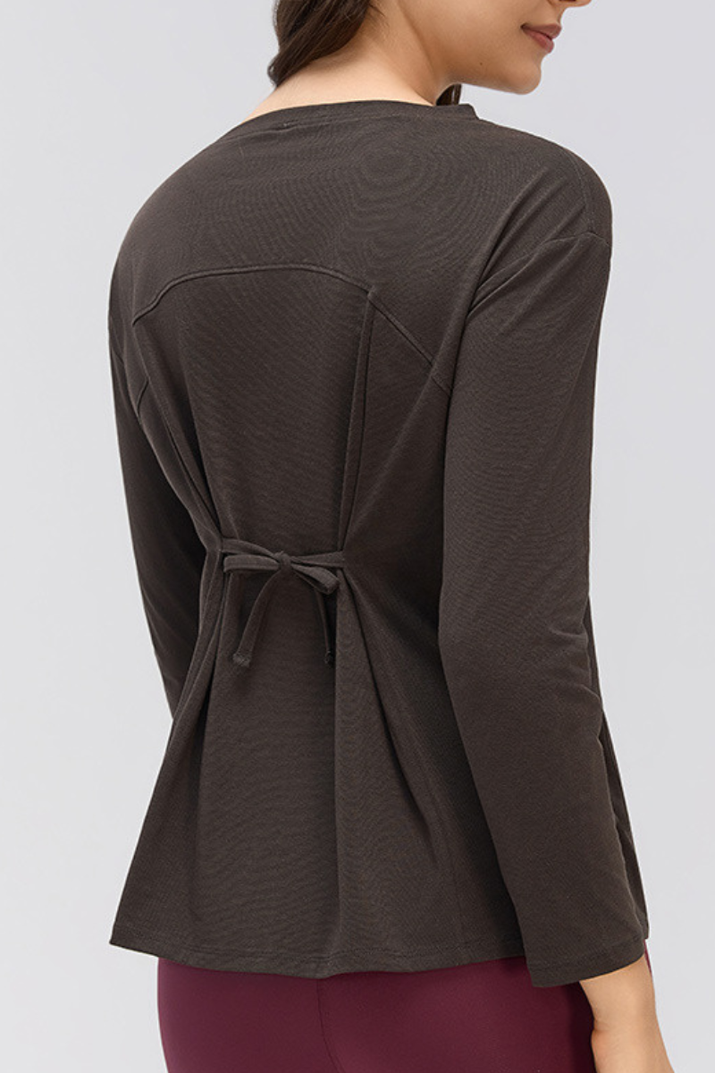 Women's Lightweight Back-Tie Convertible Long-Sleeve Top