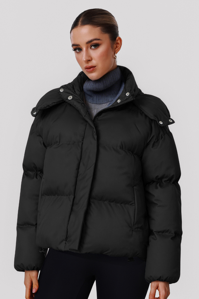 Women's Cropped Hooded Cotton Jacket