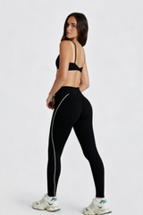 Women's Color Block Twist-Back Bra & Yoga Leggings Set