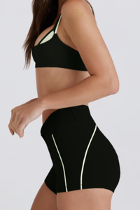 Women's Twist Waist Color Block Quick Dry Yoga Shorts