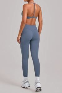 Women's Set:Triangle Cup Thin Straps Bra And High-Waist Leggings