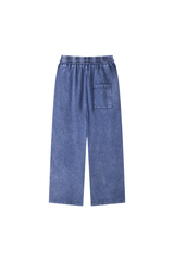Unisex Fall 100% Cotton Vintage Wax Washed Wide Leg Pants