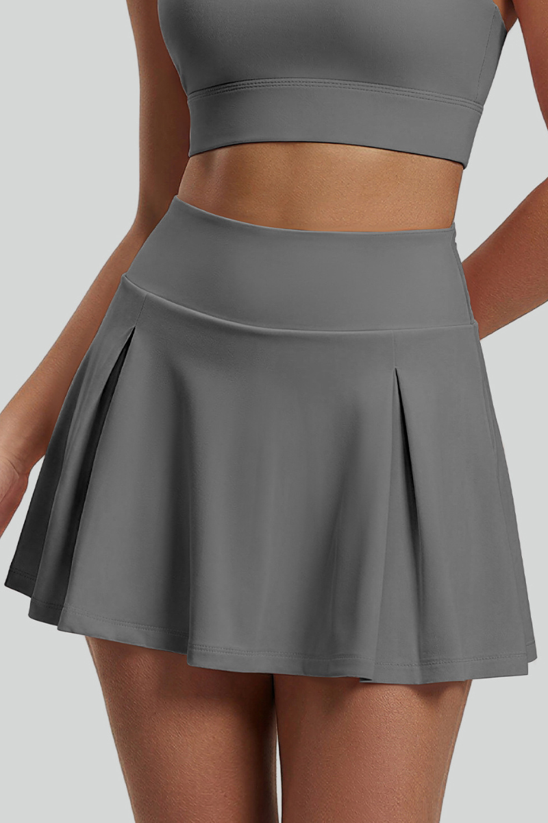 Women's High Rise A- Line Pleated Sports Tennis Mini Skort