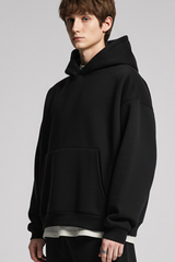 Insulated and thick-cuffed hoodie