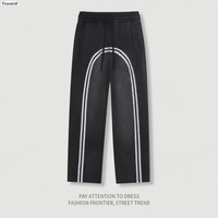Color-contrast woven strap casual pants
