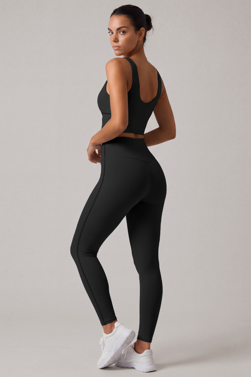Women's Yoga Set:U-neck Bra And High Waist Leggings