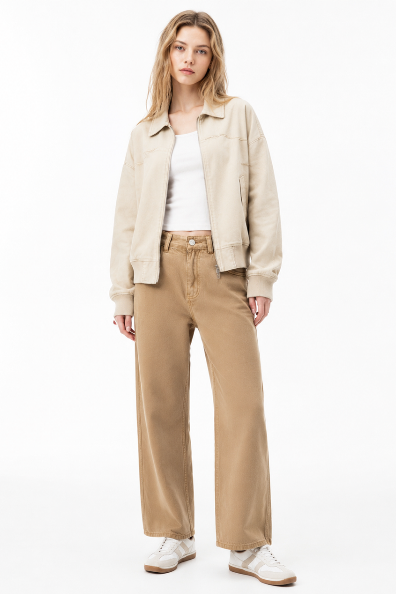 Women's Fall Mid Rise Vintage Casual Jeans