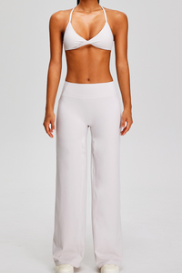 Women's Sports Sets:Twist Front Triangle Cup Bra & Pants