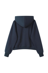 Women's Fall Cropped Relaxed Solid Sports Hoodie