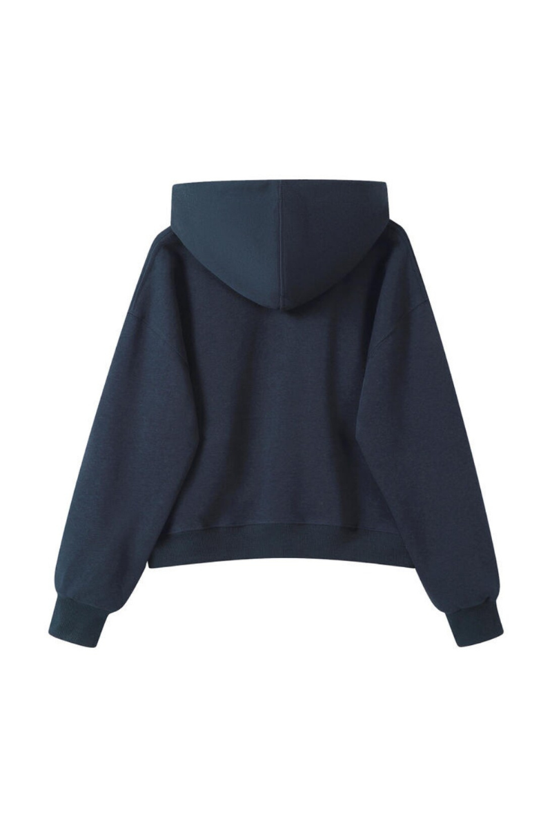 Women's Fall Cropped Relaxed Solid Sports Hoodie