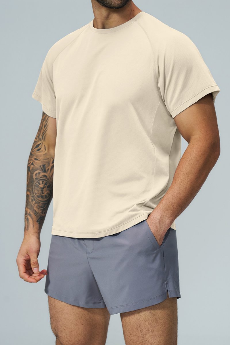 Men's Raglan Sleeve Quick Dry Sports Short Sleeve T-Shirt