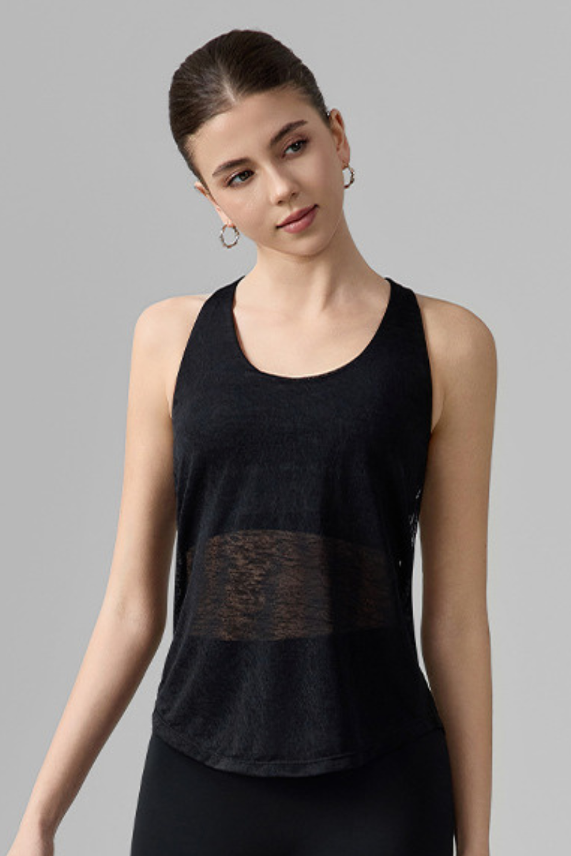 Women's Two-in-One Halterneck Cross Back Sports Tank Top