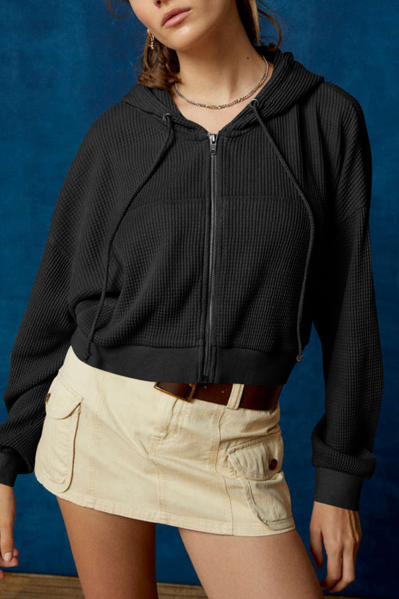 Hooded zipper pullover