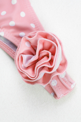 Women's Sexy 3D Floral Wide Leg Adjustable Bikini Set - Pink