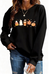 Women's Fall Halloween Graphic Soft Relaxed Sweatshirt