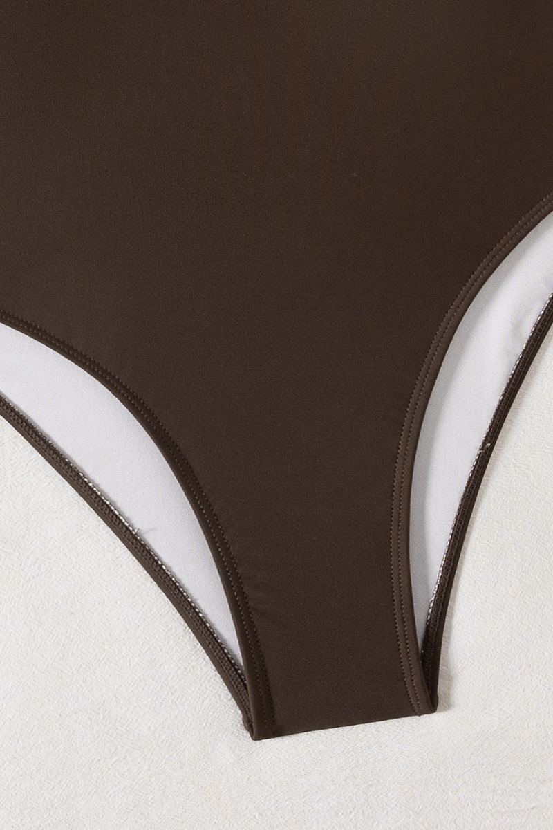 Women's Spaghetti Straps Cut Out Solid Swimsuit