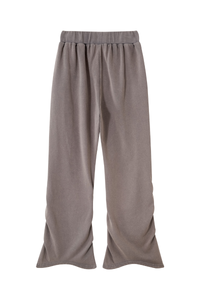 Women's Fall Washed Distressed Ruched Flare Sweatpants