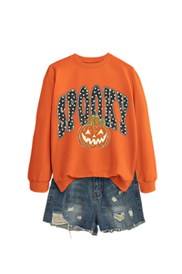 Women's Fall Pumpkin Polka Dot Halloween Multi‑Color Pullover