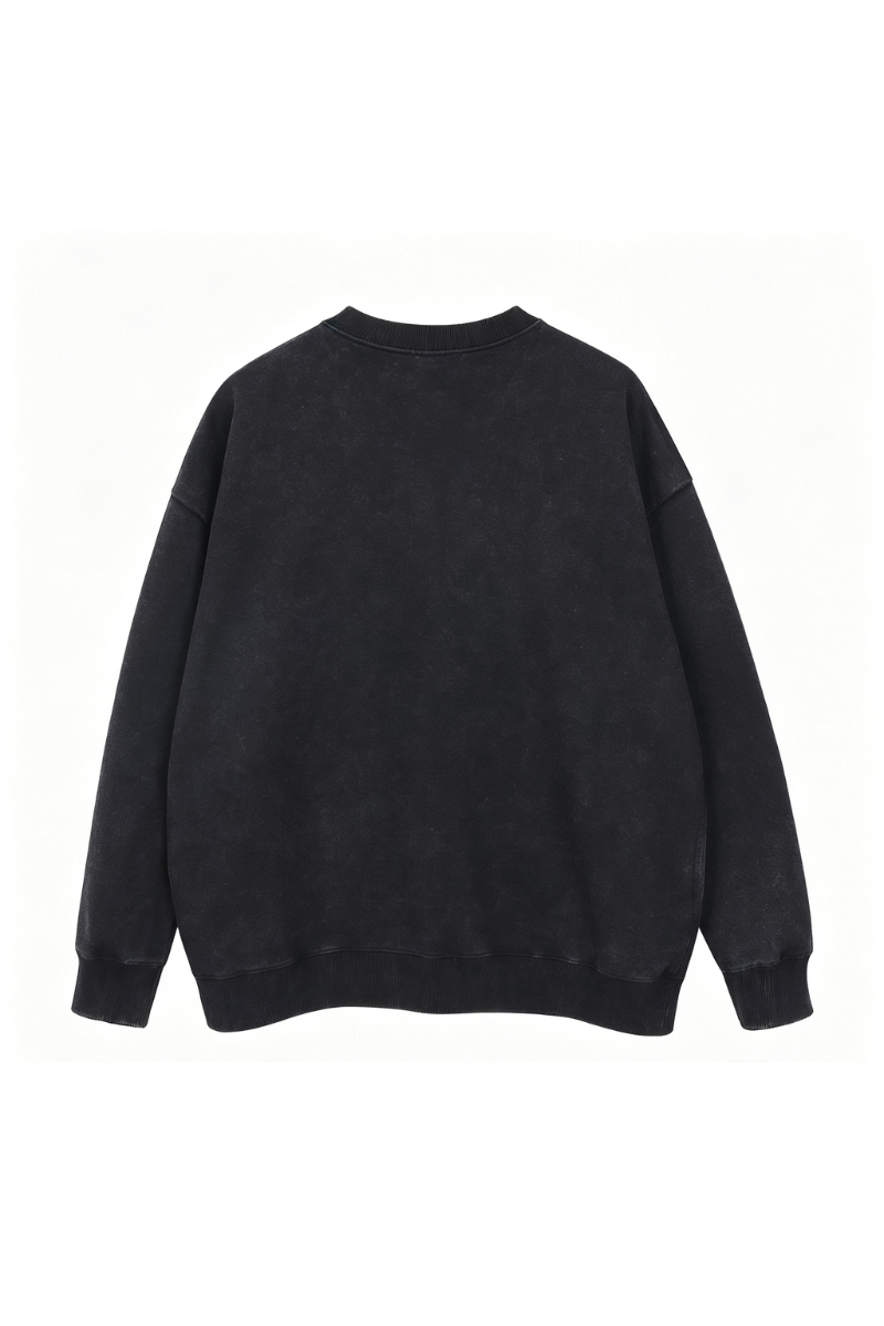 Unisex Fall Washed Vintage Drop Shoulder Relaxed Pullover