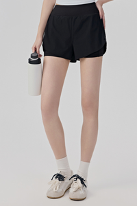 Women's Summer Faux Two-Piece Built-in Liner Athletic Shorts