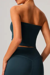 Women Strapless With Chest Pad Outdoor  Yoga Tube Top