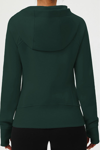 Women's hight strech full-zip hooded sports jacket.