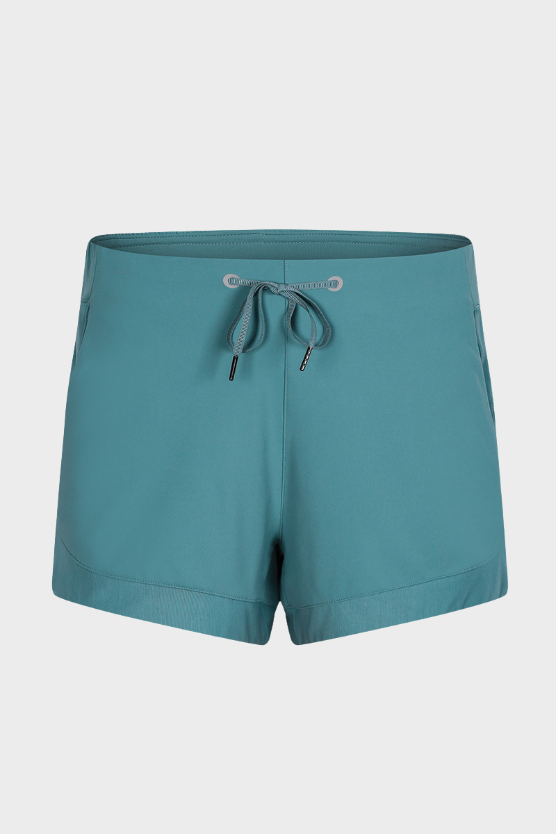 Women's Solid Outdoor Shorts - Curved Hem Quick-Dry Pants