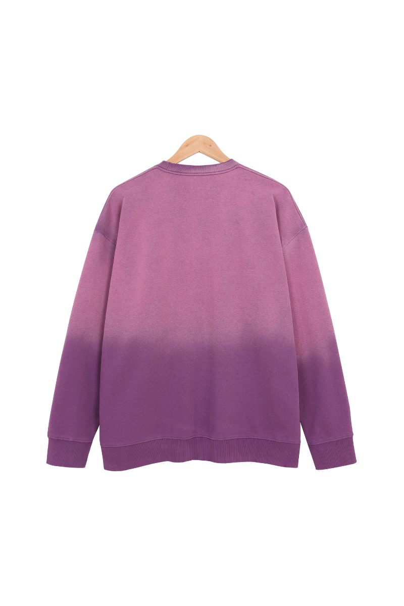 Unisex Fall Washed Vintage Gradient Crew Neck Sweatshirt