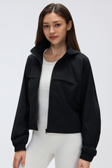 Women's Quick Dry Water Resistant Hooded Drawstring Jacket
