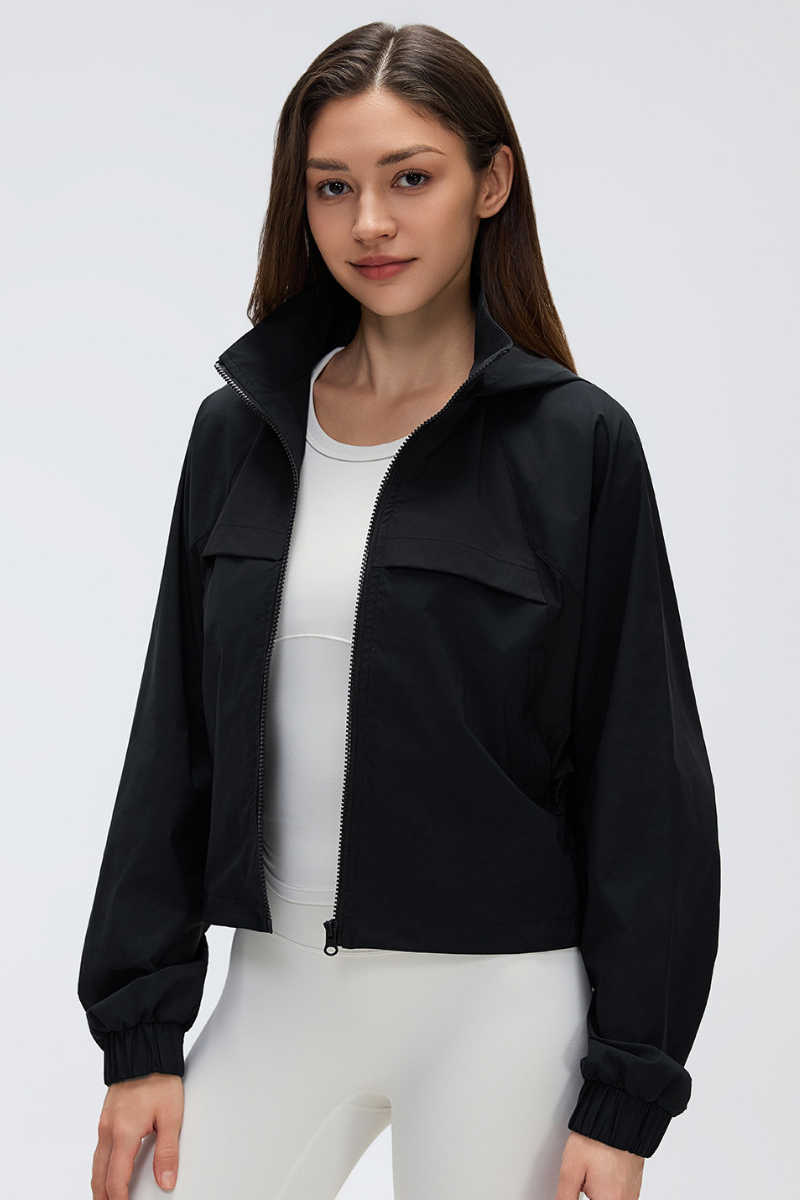 Women's Quick Dry Water Resistant Hooded Drawstring Jacket