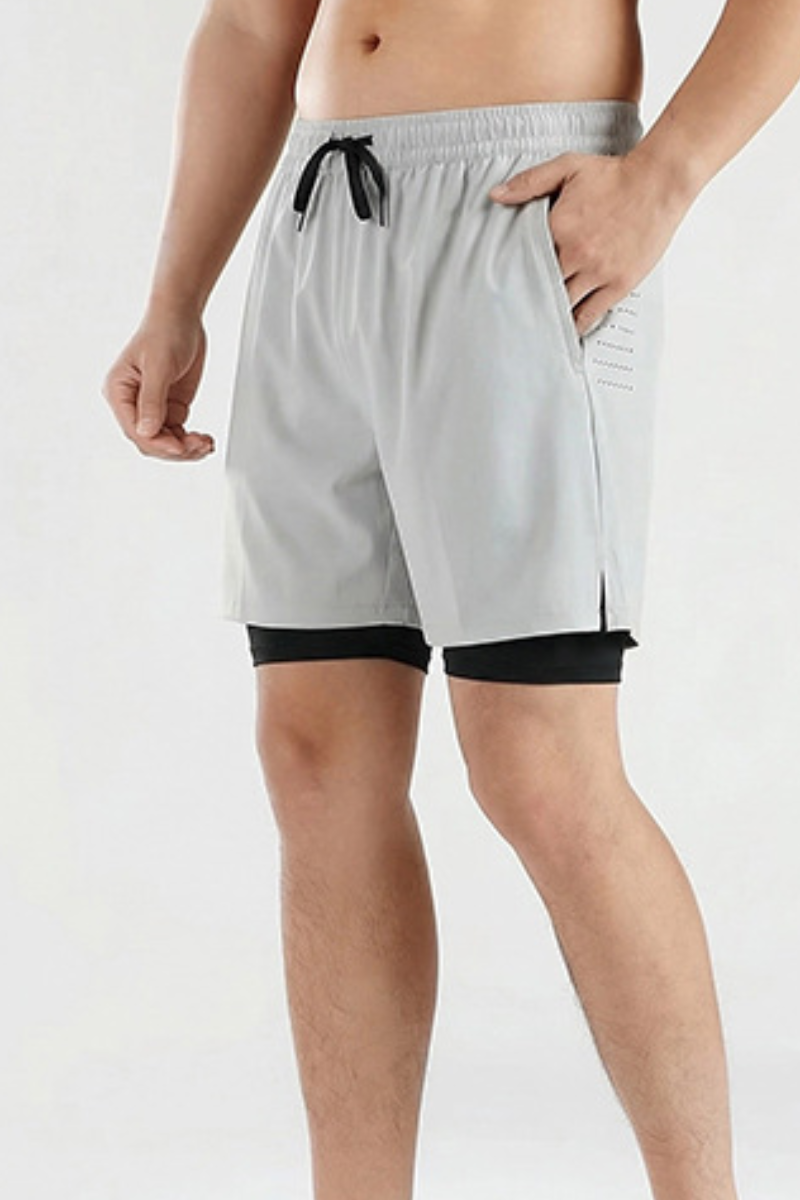 Men's 2-in-1 Athletic Breathable  Shorts with Inner Liner