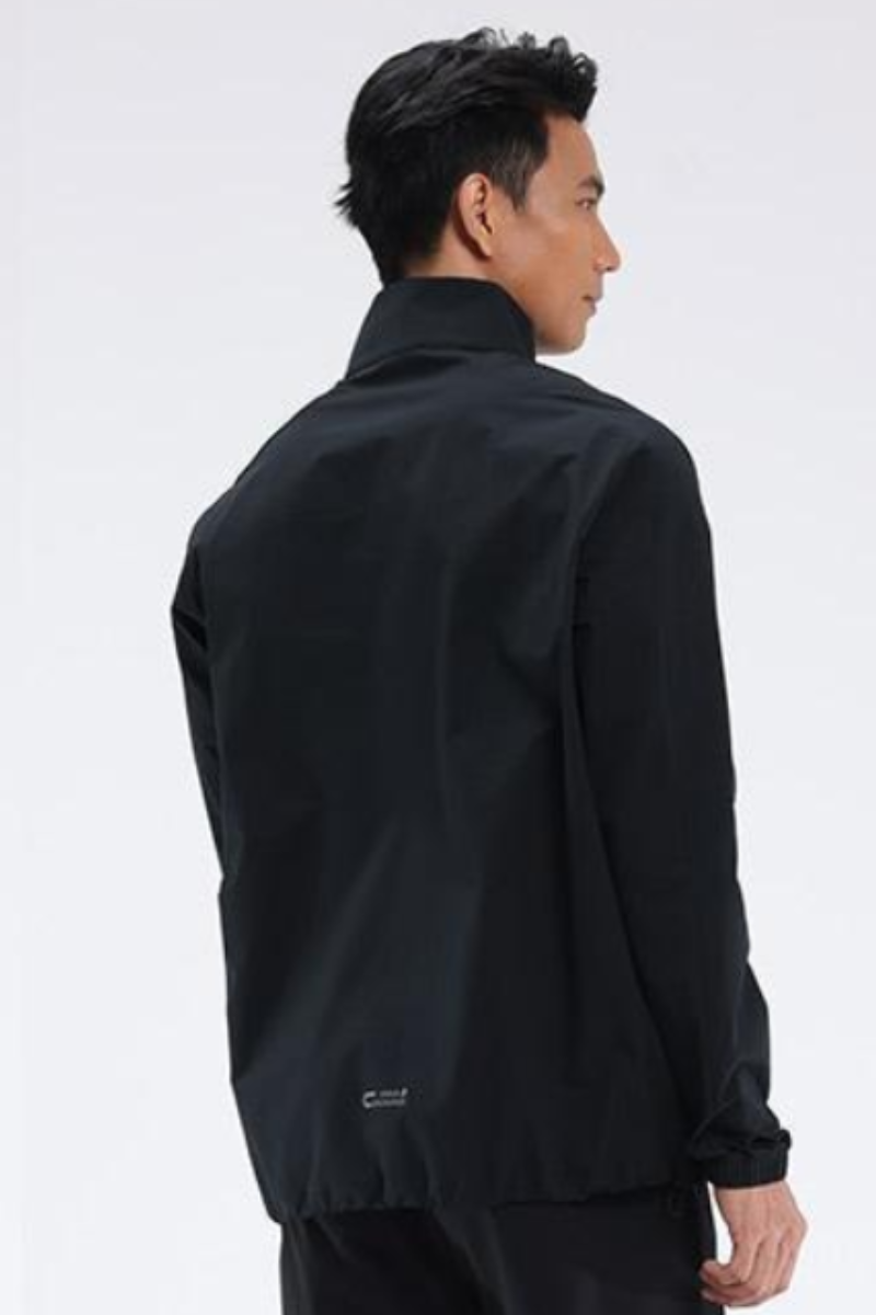 Men's Color Block Half Zip Mock Neck Outdoor Pullover Jacket