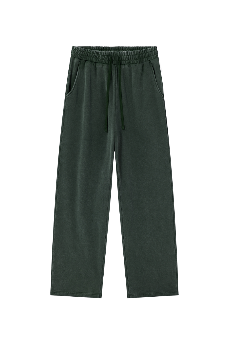 Unisex 100% Cotton Washed Heavyweight Wide Leg Casual Pants