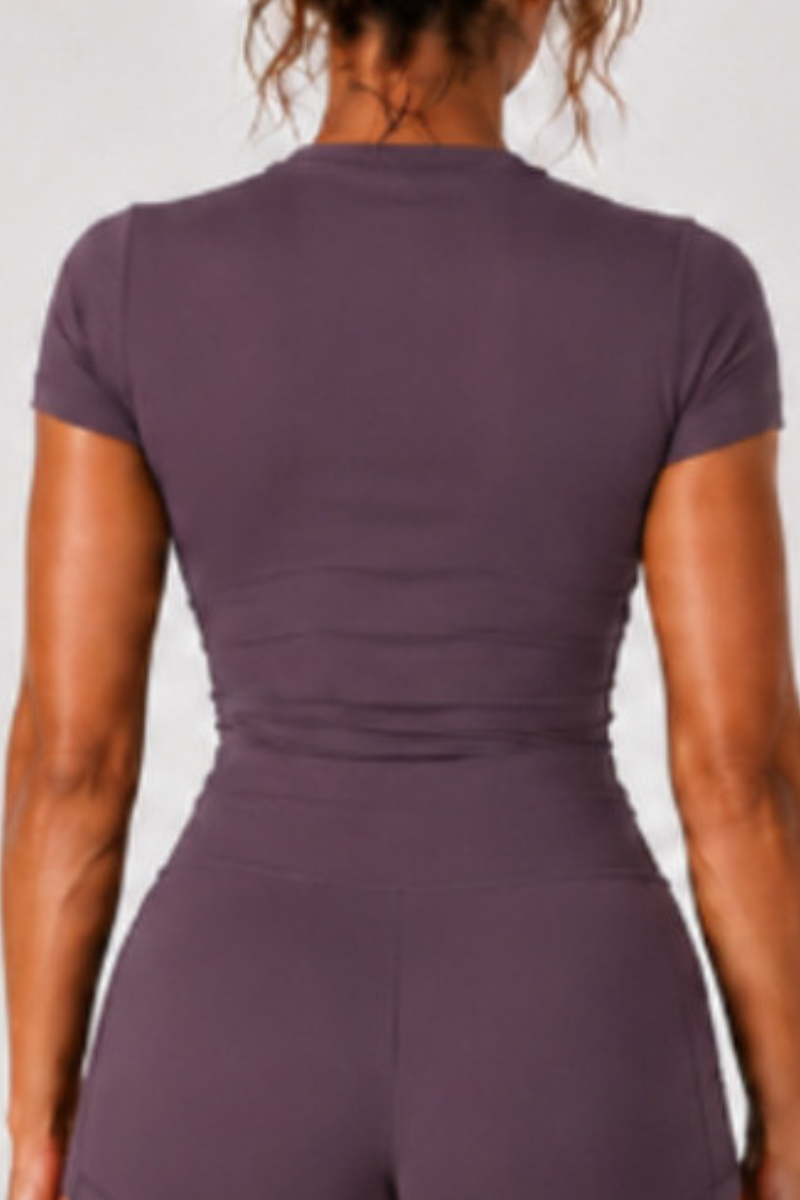 Women's Summer Round-Neck Slim Fit Athletic T-shirt