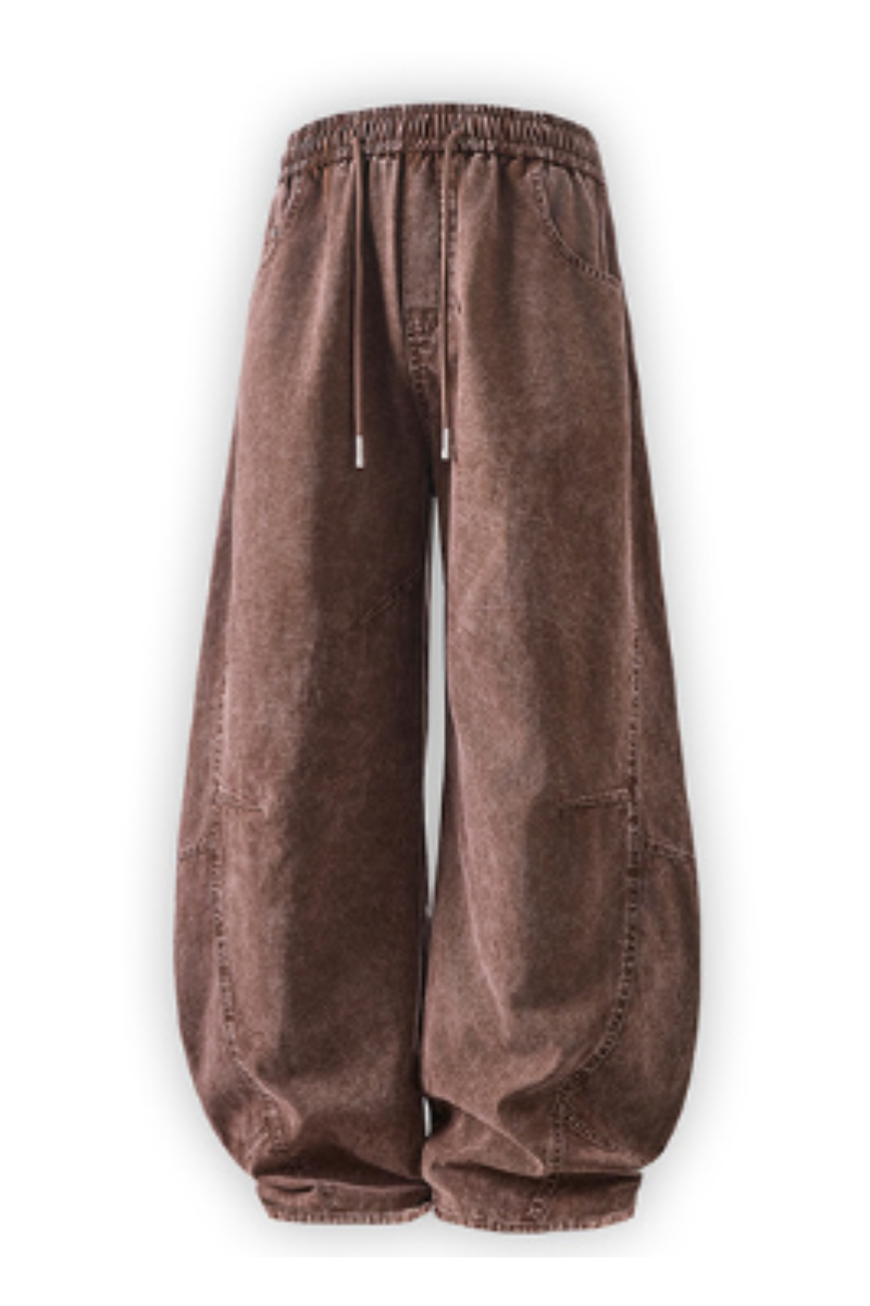 Men's Fall Vintage Washed Versatile Wide Leg Scimitar Pants