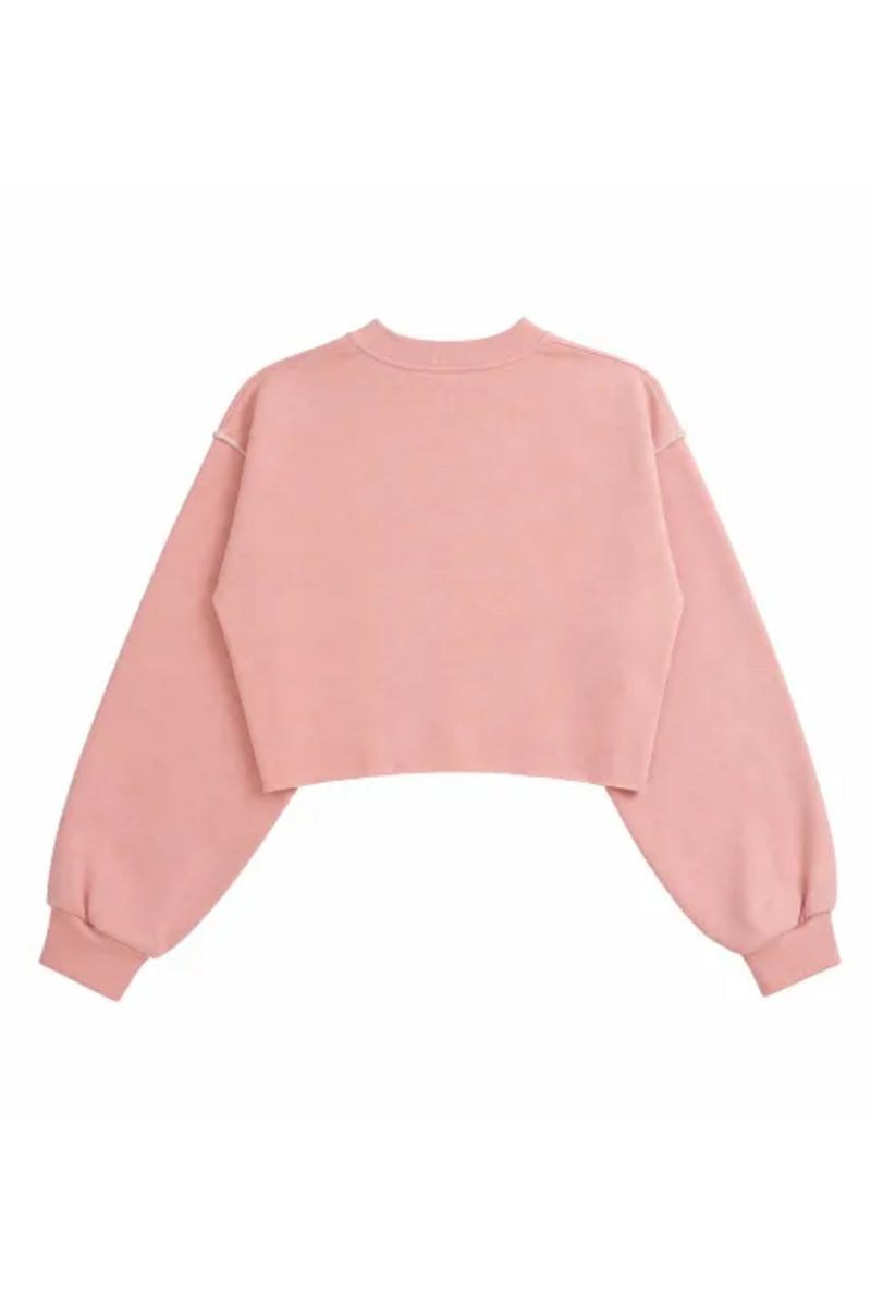 Women Cropped Exposed Seam Sweatshirt