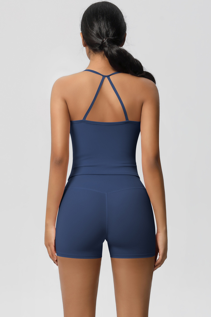 Women Workout Set: Quick Dry Sports Bra + High Waist Shorts