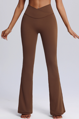 Women's High-waist Crisscrossed Waistband Yoga Flarepants