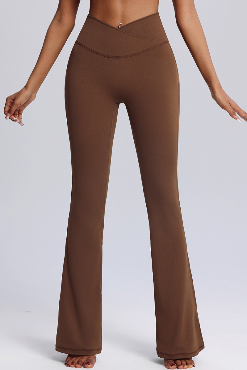 Women's High-waist Crisscrossed Waistband Yoga Flarepants