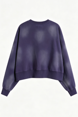 Women's Fall Vintage Gradient Cropped Crew Neck Sweatshirt